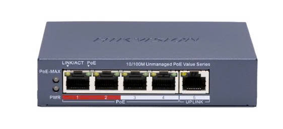 Thiết bị chuyển mạch 4 cổng PoE DS-3E0105P-E/M(C)